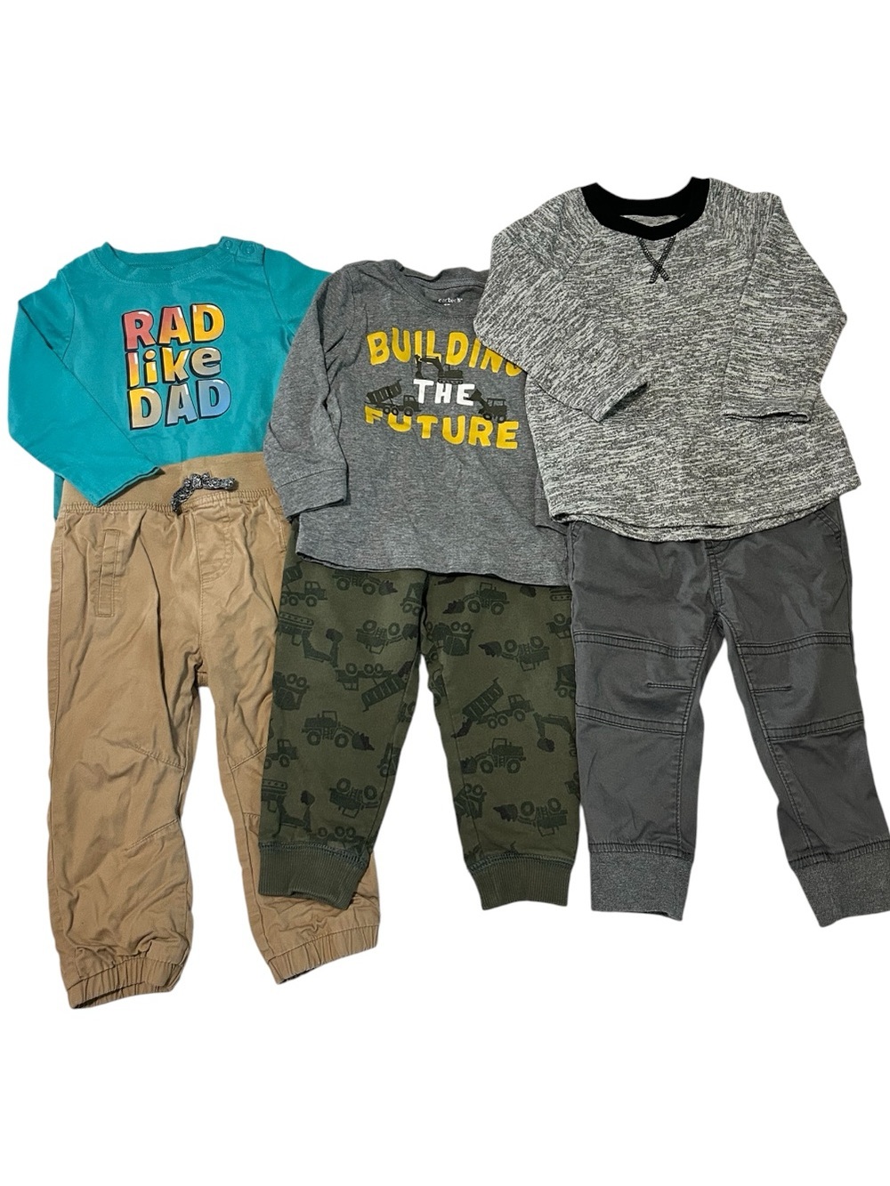 Toddler Long Sleeve Outfits, 3 Set Bundle, 18 Months